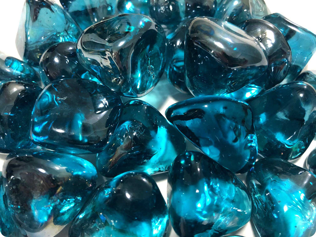 AEGEAN BLUE REFLECTIVE NUGGET - Aussie Fire Glass