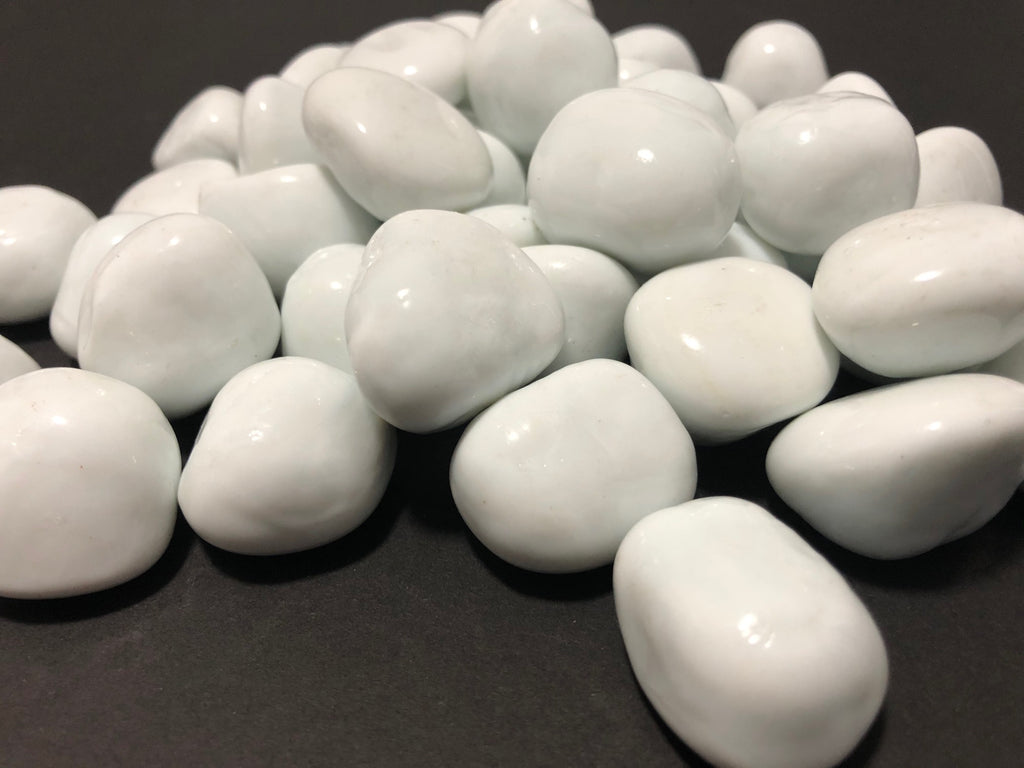 SOLID WHITE NON-REFLECTIVE POLISHED NUGGET